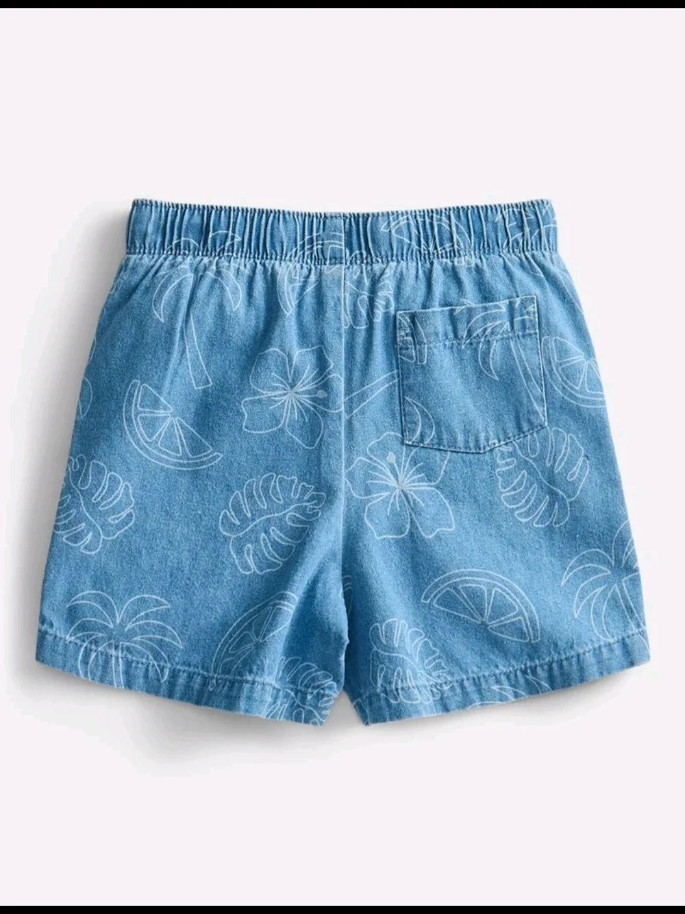 2 Piece Denim Set - Light Blue Button Up Top & Elastic Waist Shorts NWT